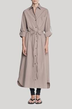 NEW MARIA MCMANUS drawstring shirt dress in mouseback